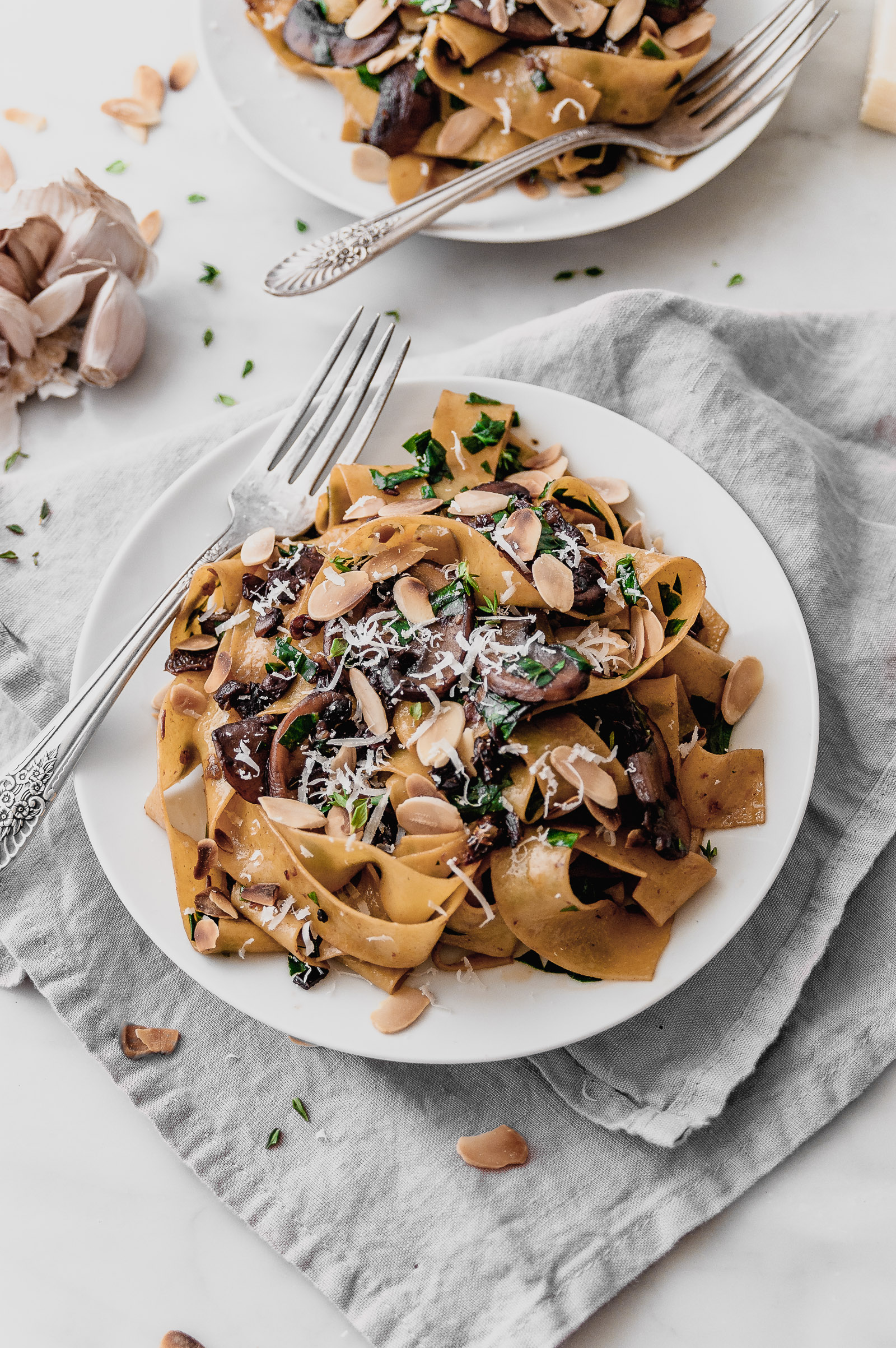 Brown Butter Mushroom Pasta with Lemon Zest