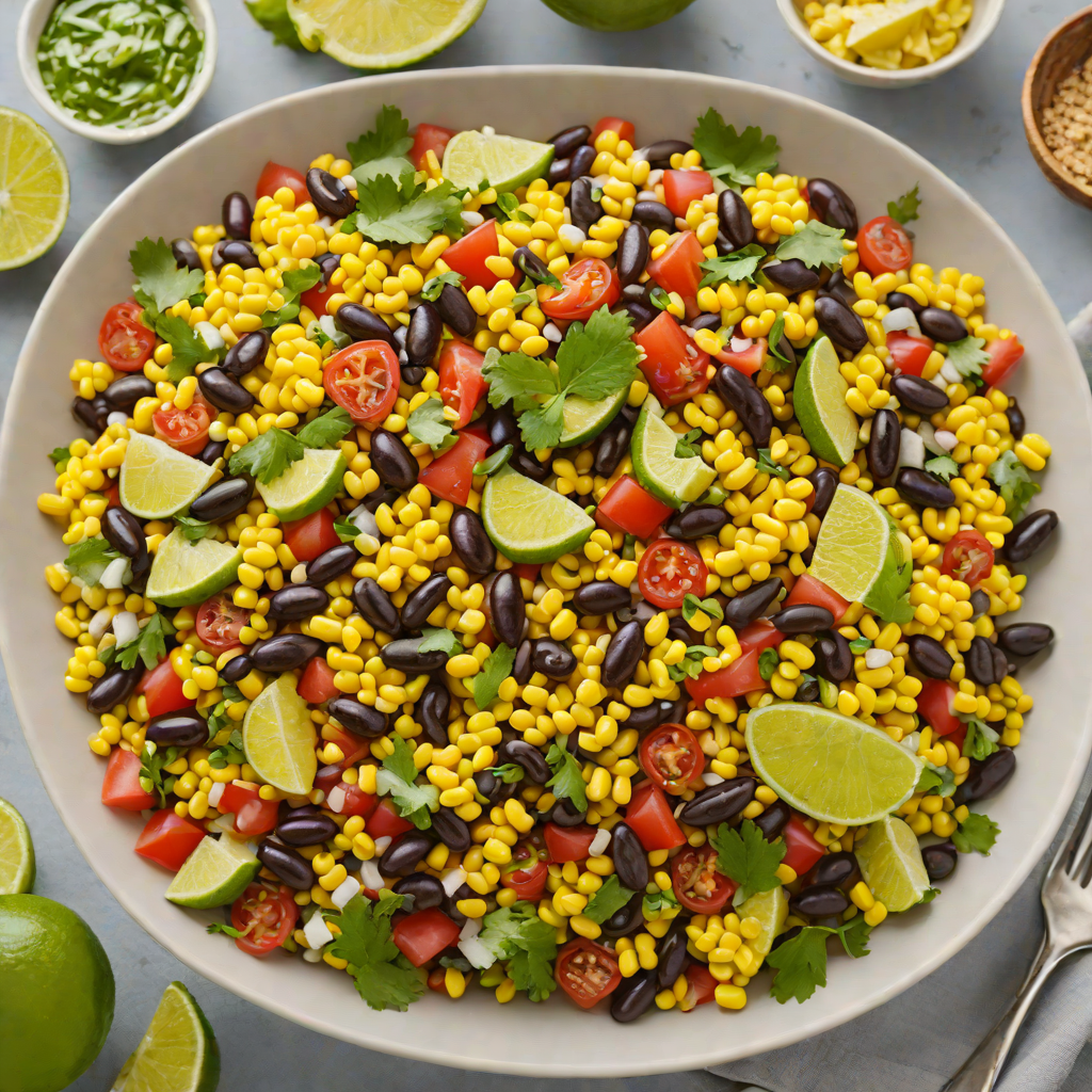 Fresh Black Bean & Corn Salad with Lime Dressing