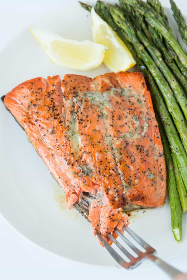 Pan-Seared Salmon with Dill-Infused Butter