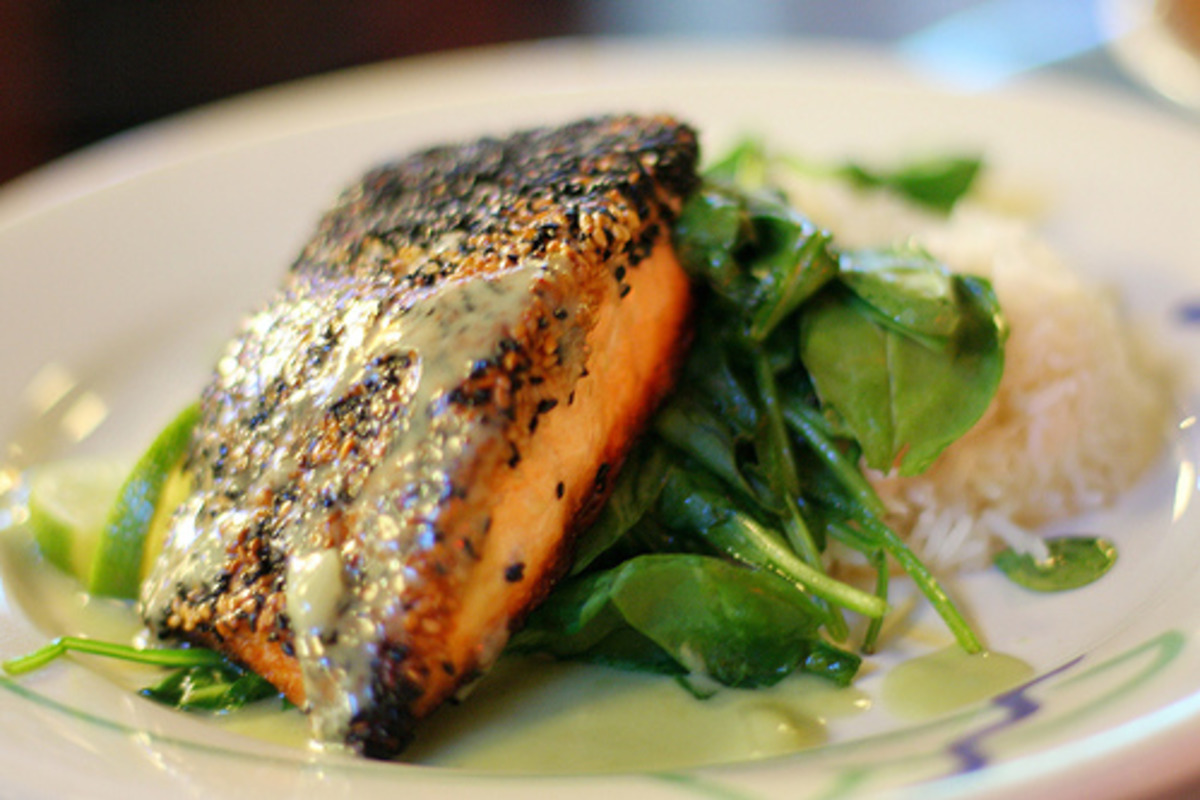 Crisp-Crusted Wild Salmon with Lemon-Dill Crème