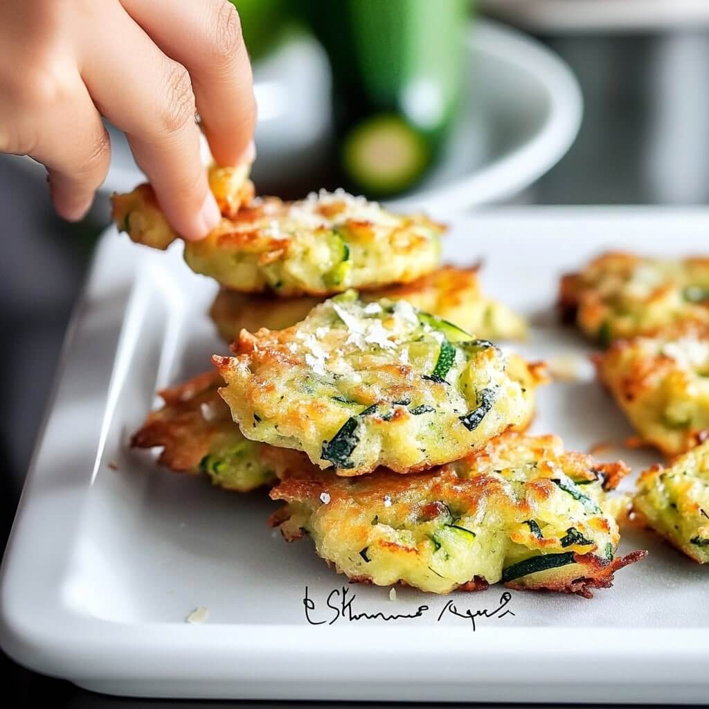 Crispy Parmesan-Zucchini Fritters with Lemon-Herb Yogurt
