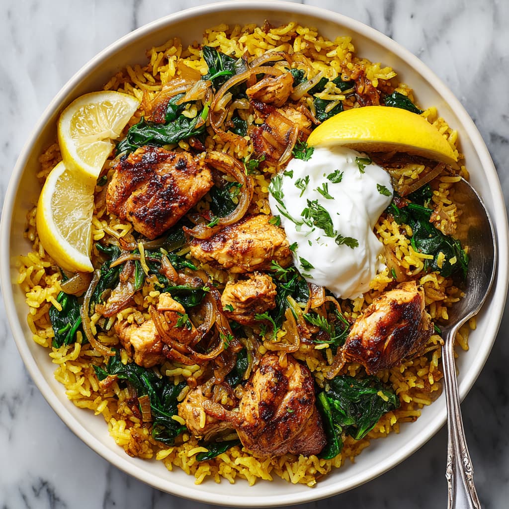 Crispy Turmeric Chicken with Lemon-Herb Rice