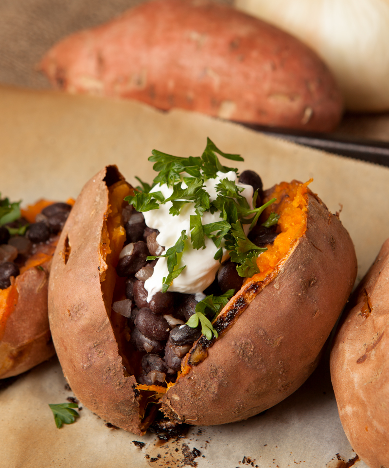 Smoky Maple-Glazed Sweet Potato & Black Bean Stuffed Bites