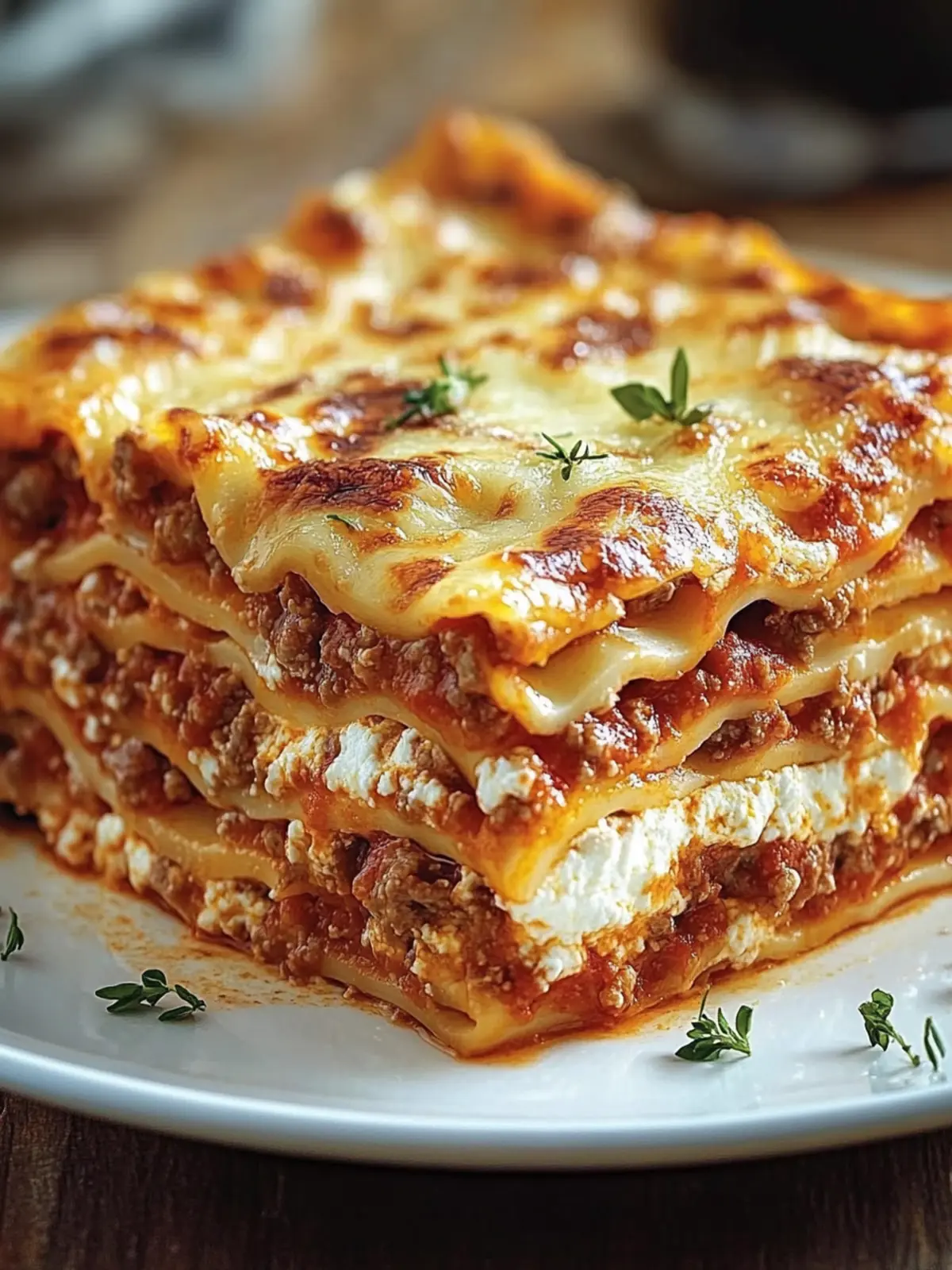 Classic Homemade Lasagna with Ricotta & Meat Sauce