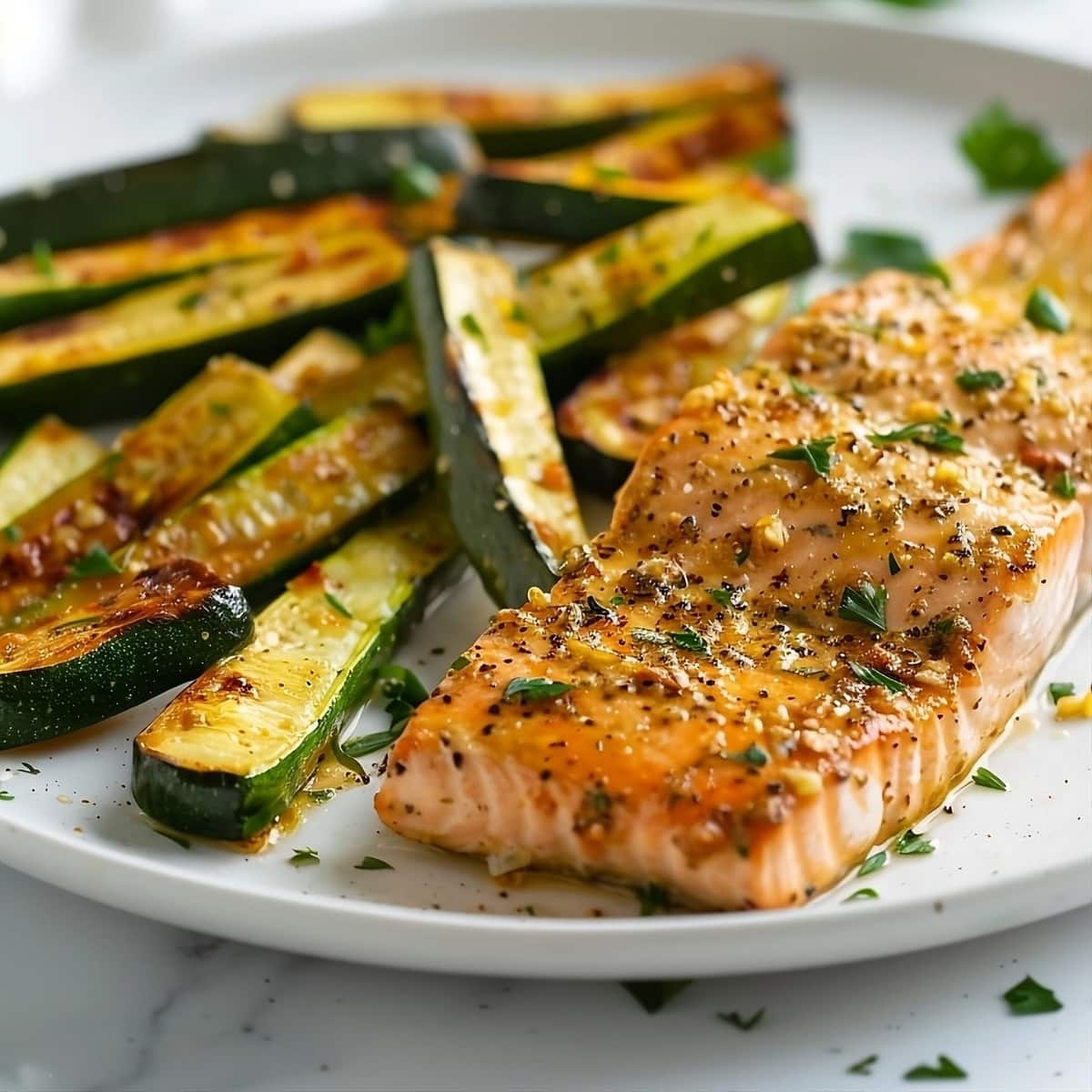 Turmeric-Ginger Salmon with Roasted Zucchini