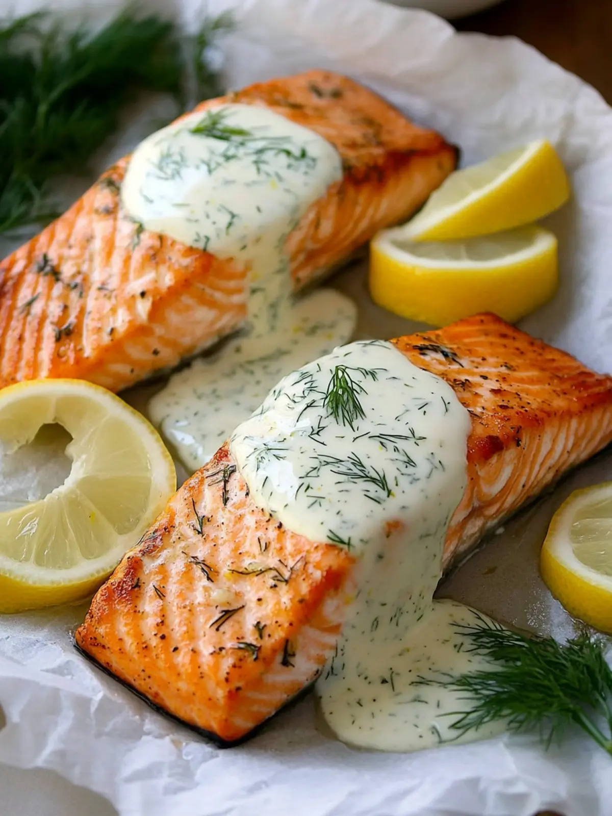 Coastal Salmon with Lemon-Dill Sauce