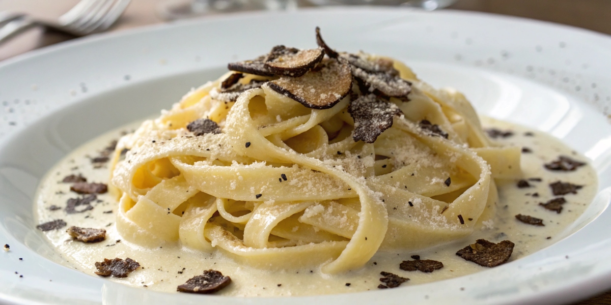 Velvet-Textured Fettuccine with Truffle-Infused Cream