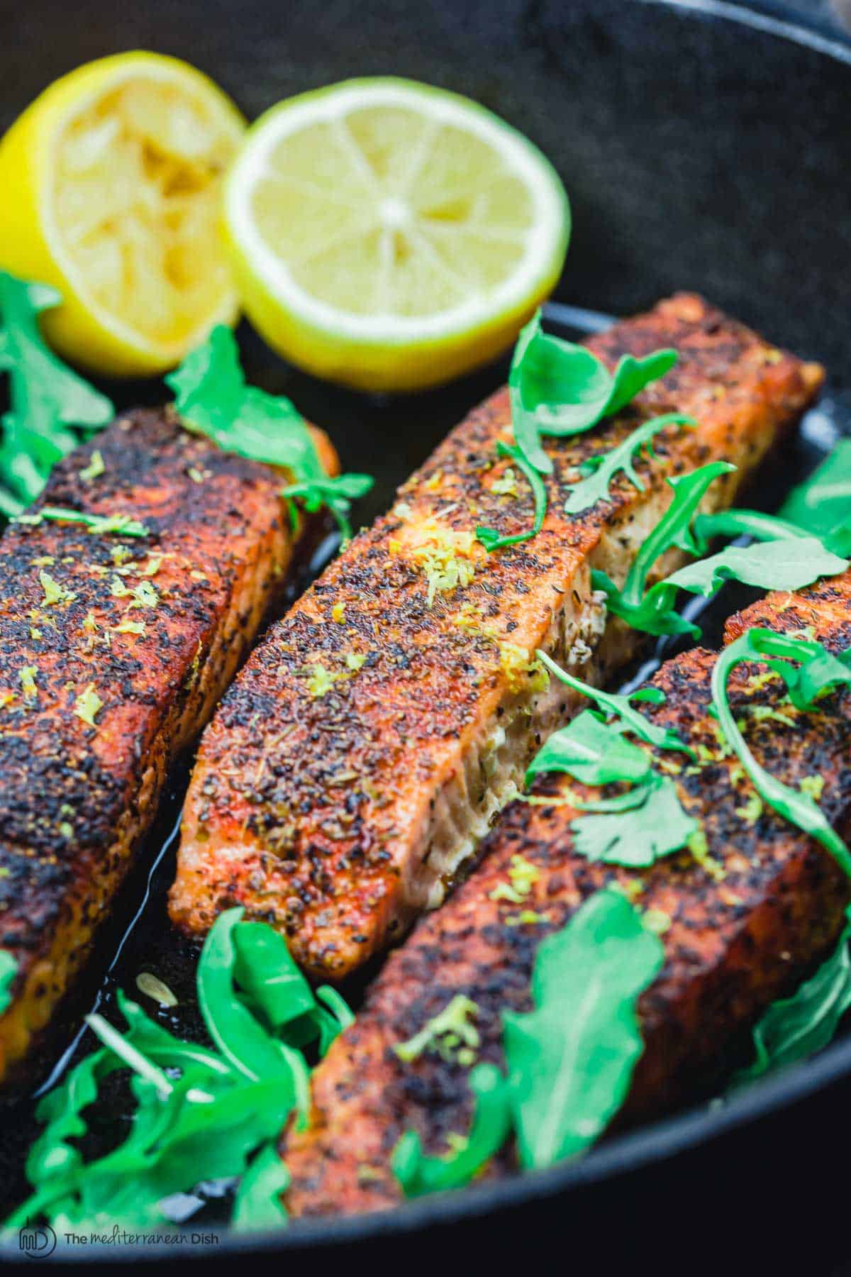 Crispy Pan-Seared Salmon with Lemon-Asparagus
