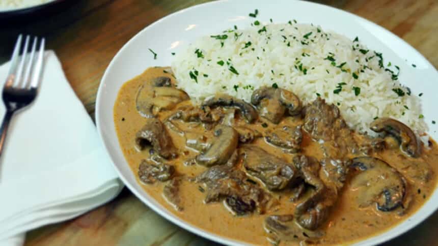Authentic Brazilian Mushroom Beef Stroganoff