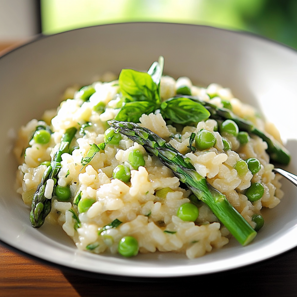 Spring Pea & Asparagus Creamy Risotto
