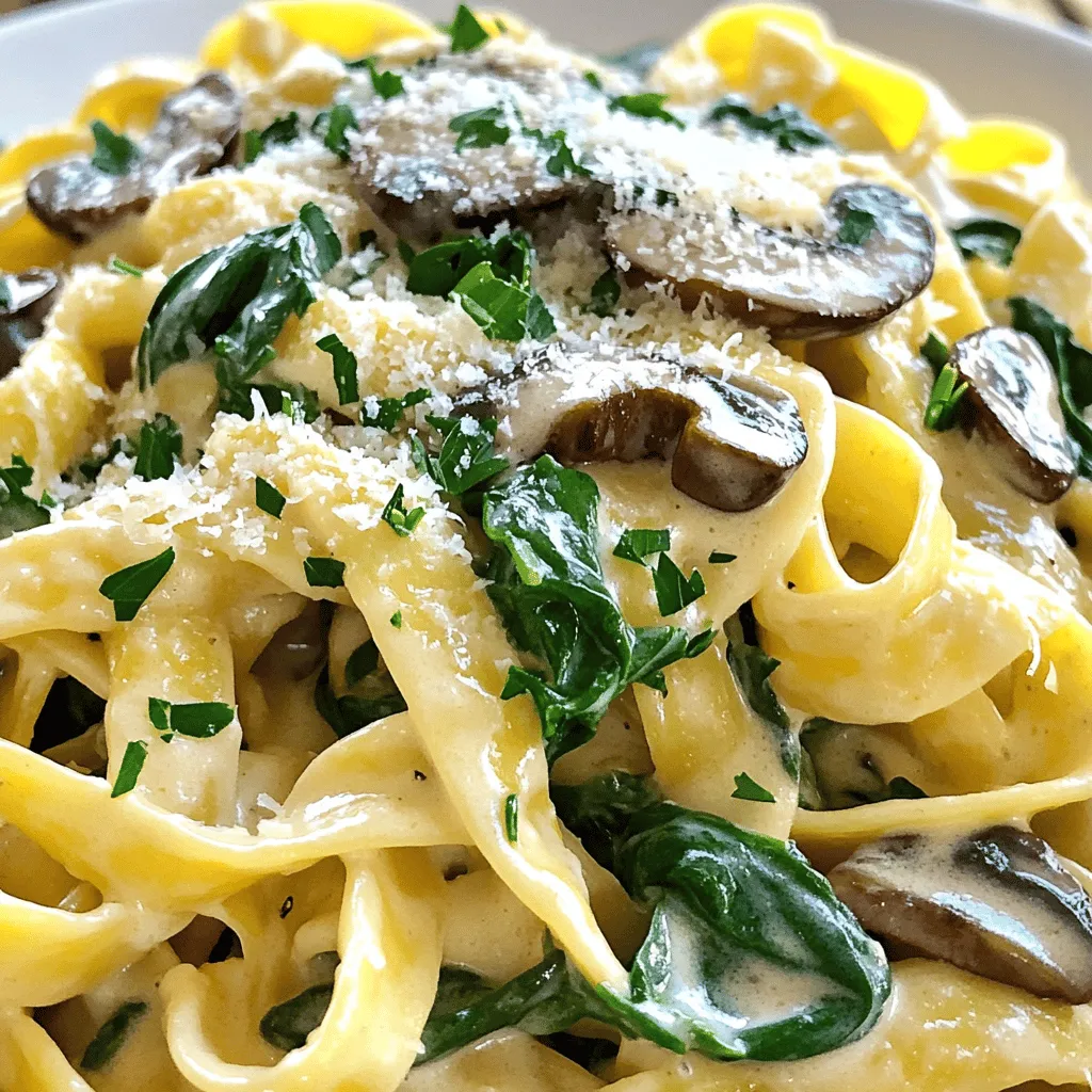 One-Pot Creamy Mushroom Spinach Pasta