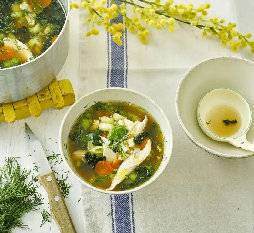 Electrolyte-Boosting Bone Broth Soup with Avocado