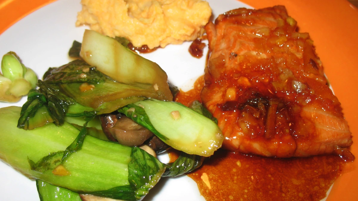Ginger-Citrus Glazed Salmon with Bok Choy