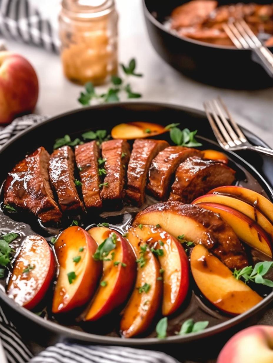 Honey-Glazed Iowa Pork Tenderloin Sandwich with Caramelized Apples