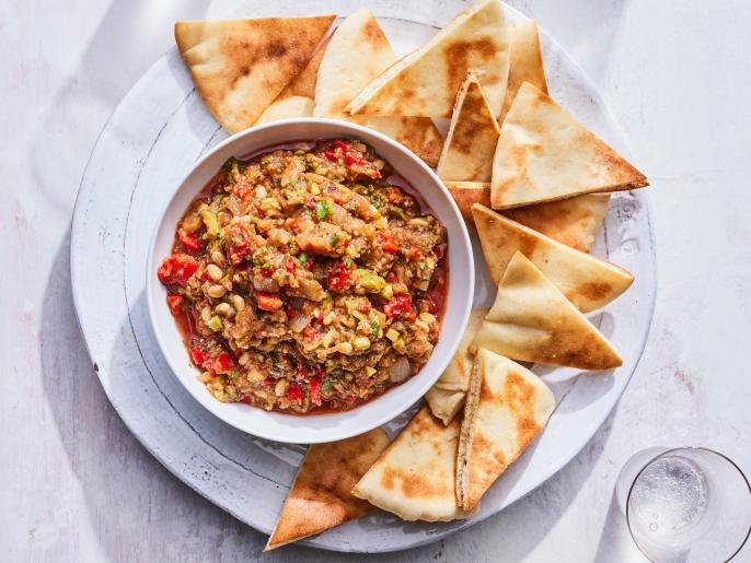 Roasted Eggplant Caponata with Toasted Pine Nuts