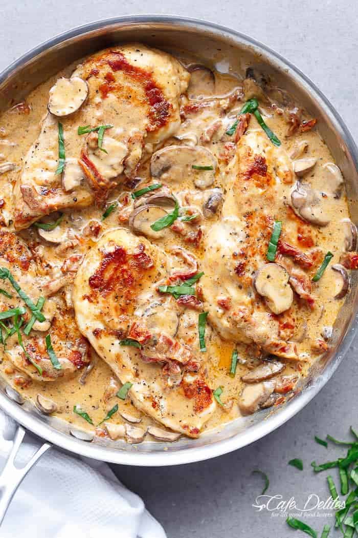 Coconut Cream Sun-Dried Tomato Chicken with Lemon Thyme