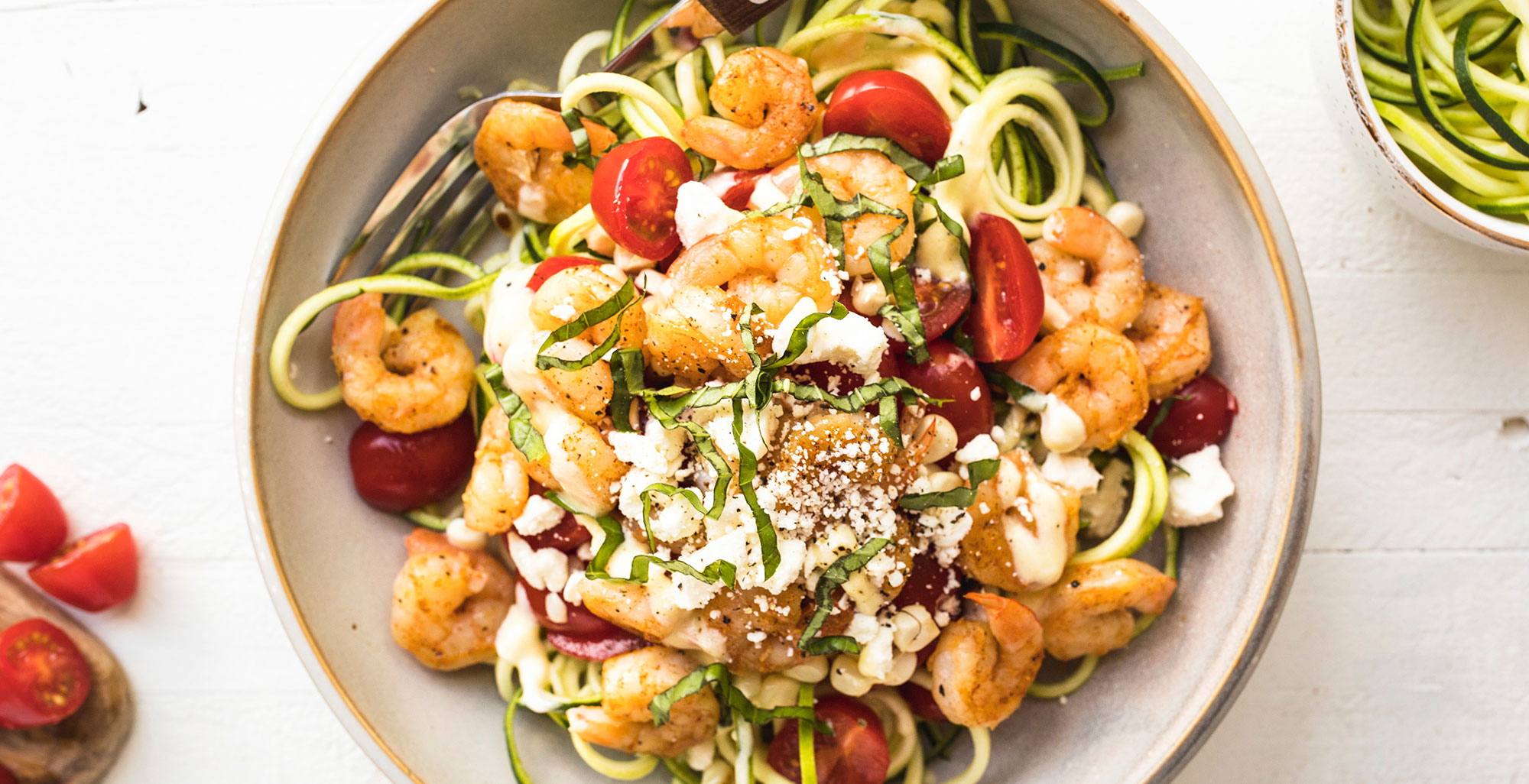 Lemon-Garlic Shrimp Zoodle Bowl