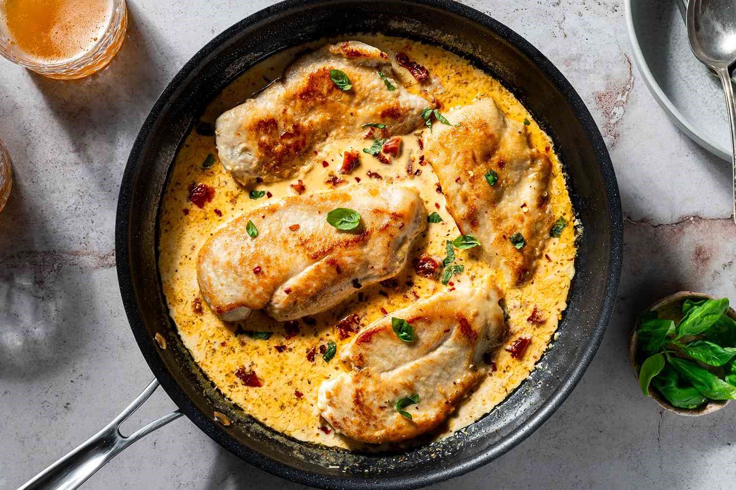 One-Pot Marry Me Chicken with Sweet Potato & Herbs