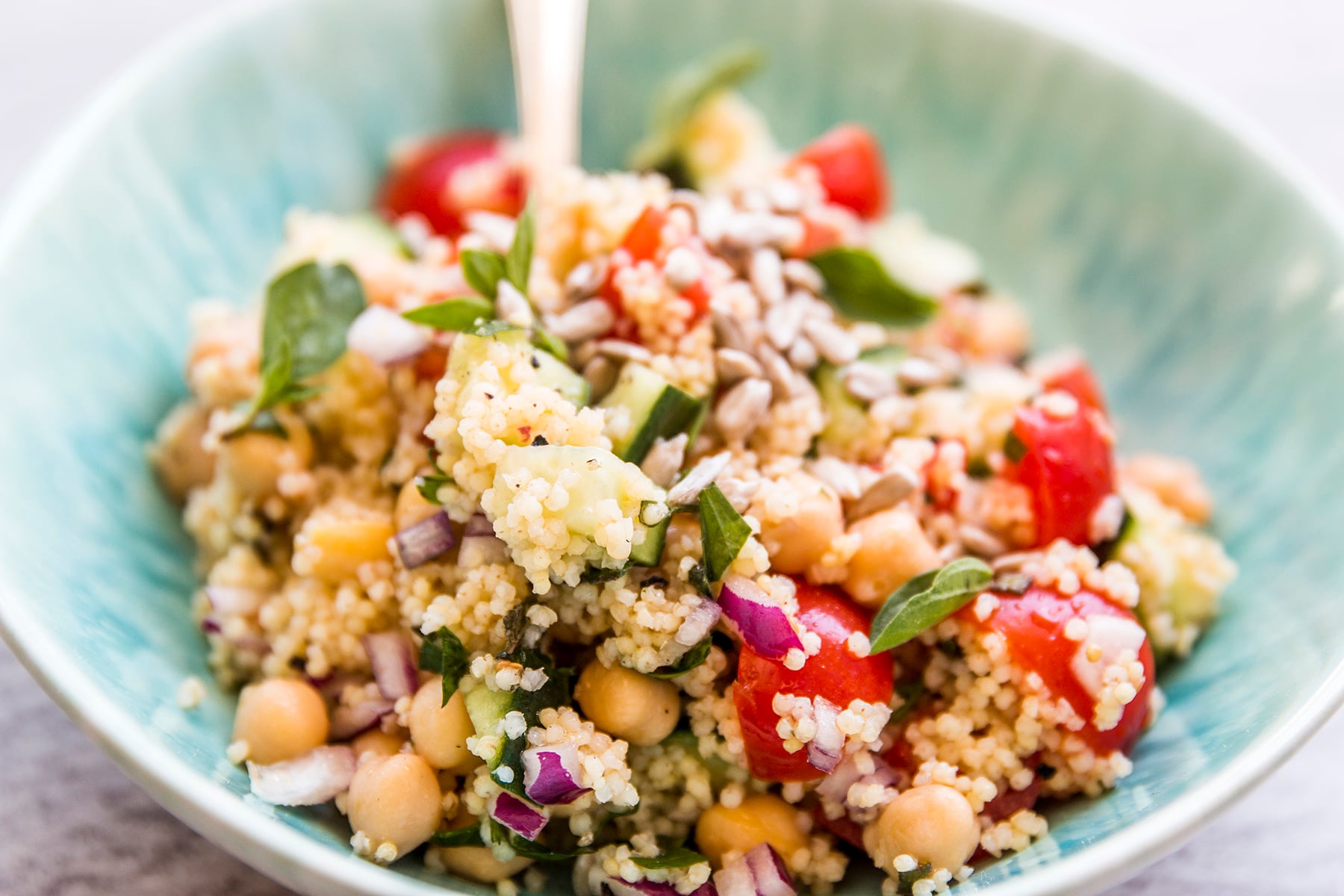 Mediterranean Grilled Vegetable and Chickpea Couscous Salad