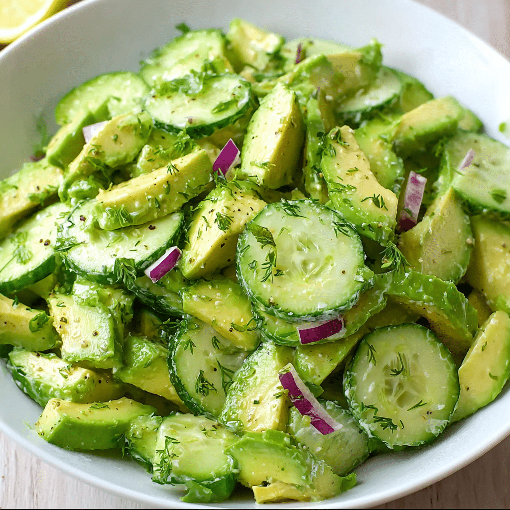 Avocado-Cucumber Refresh Salad with Lemon-Herb Dressing