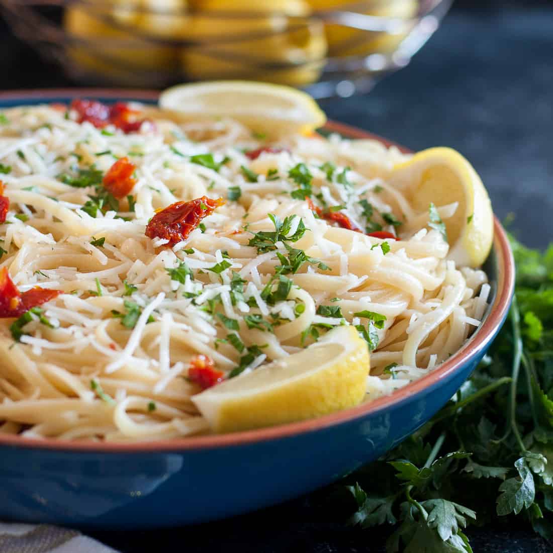 Sun-Dried Tomato & Herb Linguine with Lemon Zest