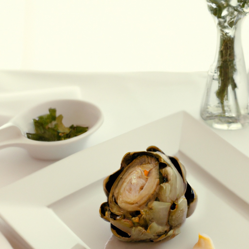 Half-Creamed Artichoke with Lemon-Garlic Sauce
