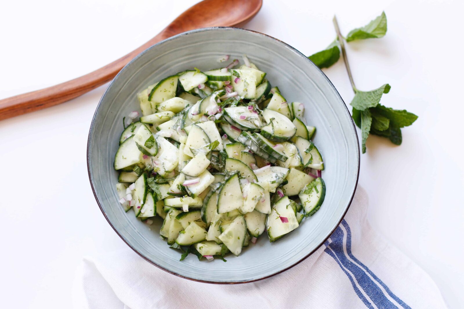 Hydration-Boosting Cucumber-Mint Salad with Electrolyte Dressing
