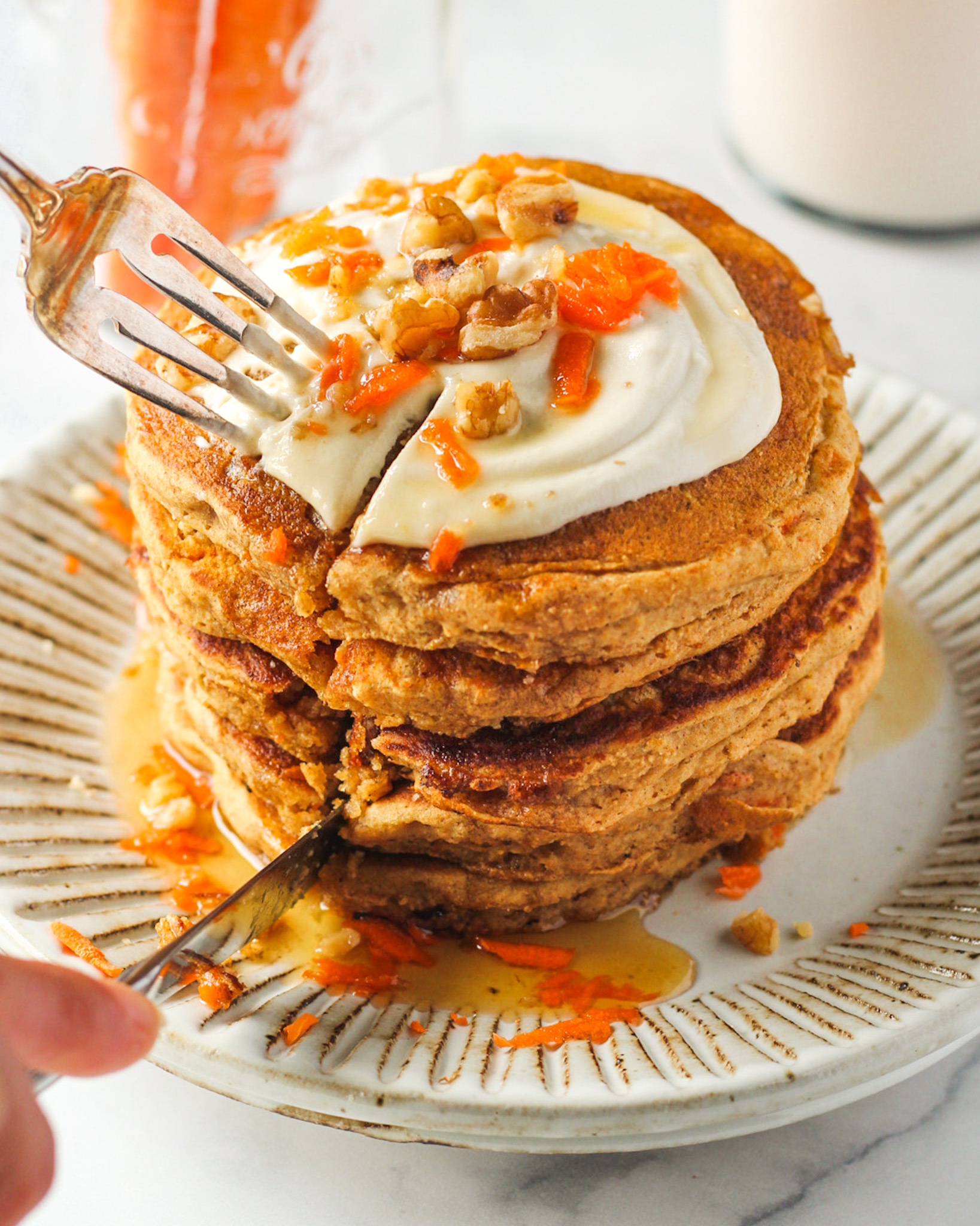 Classic Carrot Pancakes with Herb Butter