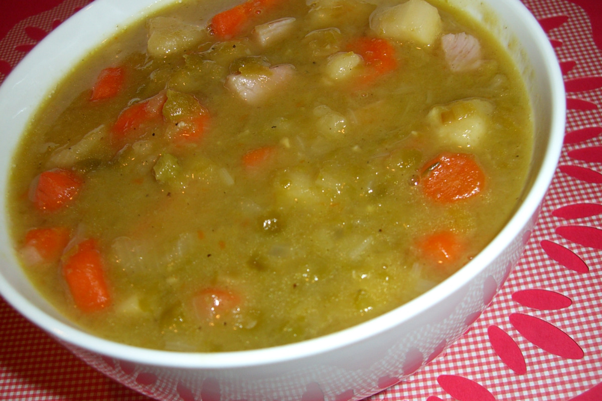 Smoky Ham Hock and Root Vegetable Split Pea Soup