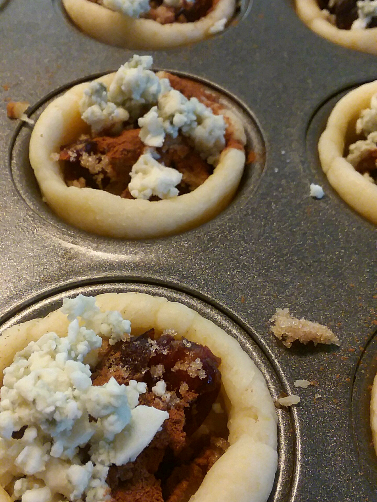 Serious Chocolate-Dipped Date & Walnut Tartlets
