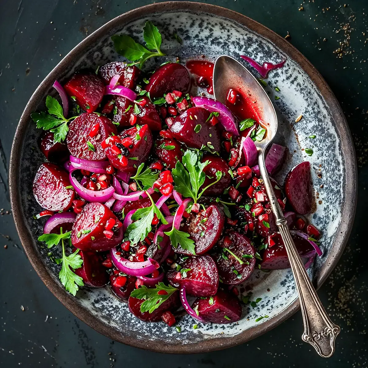 Vinegar-Marinated Beetroot Salad with Dill
