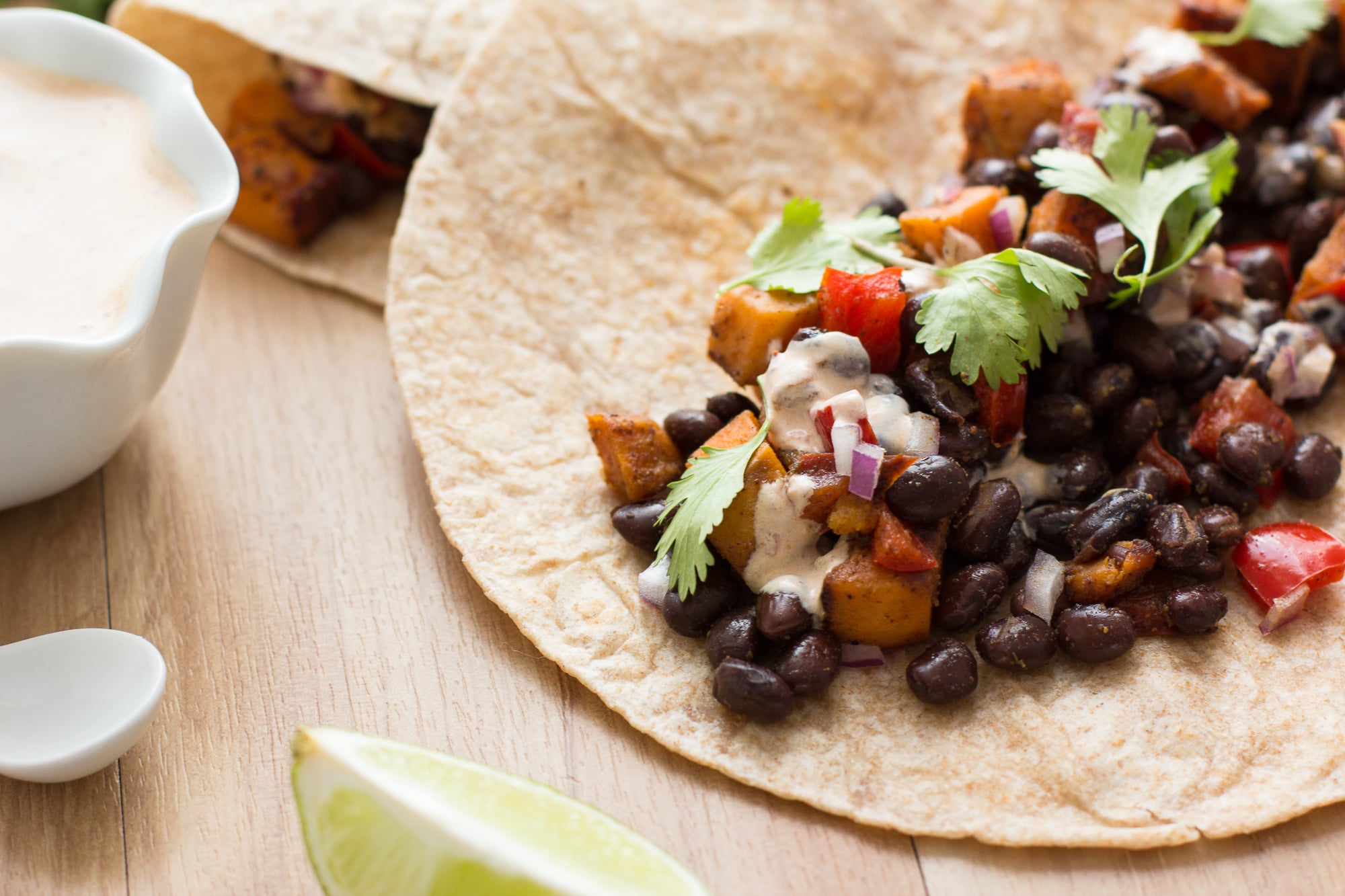 Miso-Caramelized Sweet Potato & Black Bean Tacos