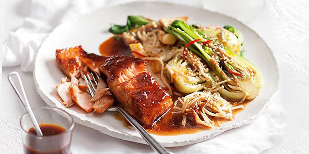 Honjozo Sake-Glazed Salmon with Miso