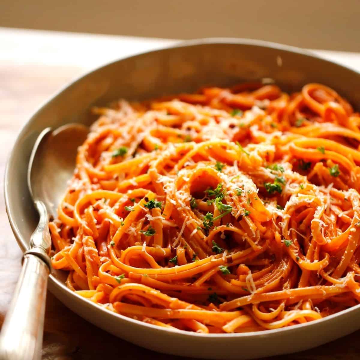 Spoken Word Linguine with Miso-Tomato Sauce