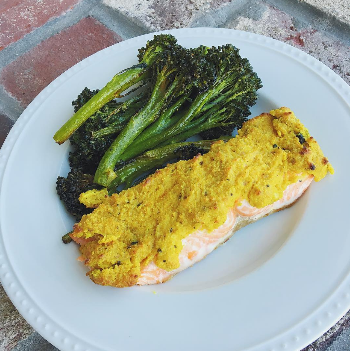 Turmeric-Crusted Salmon with Lemon-Dill Sauce