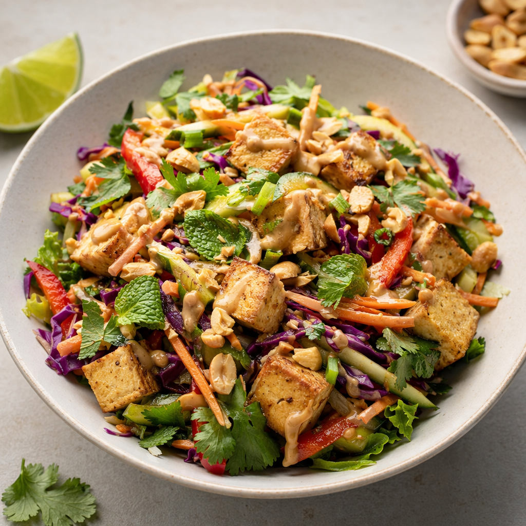Thai Peanut Tofu Salad