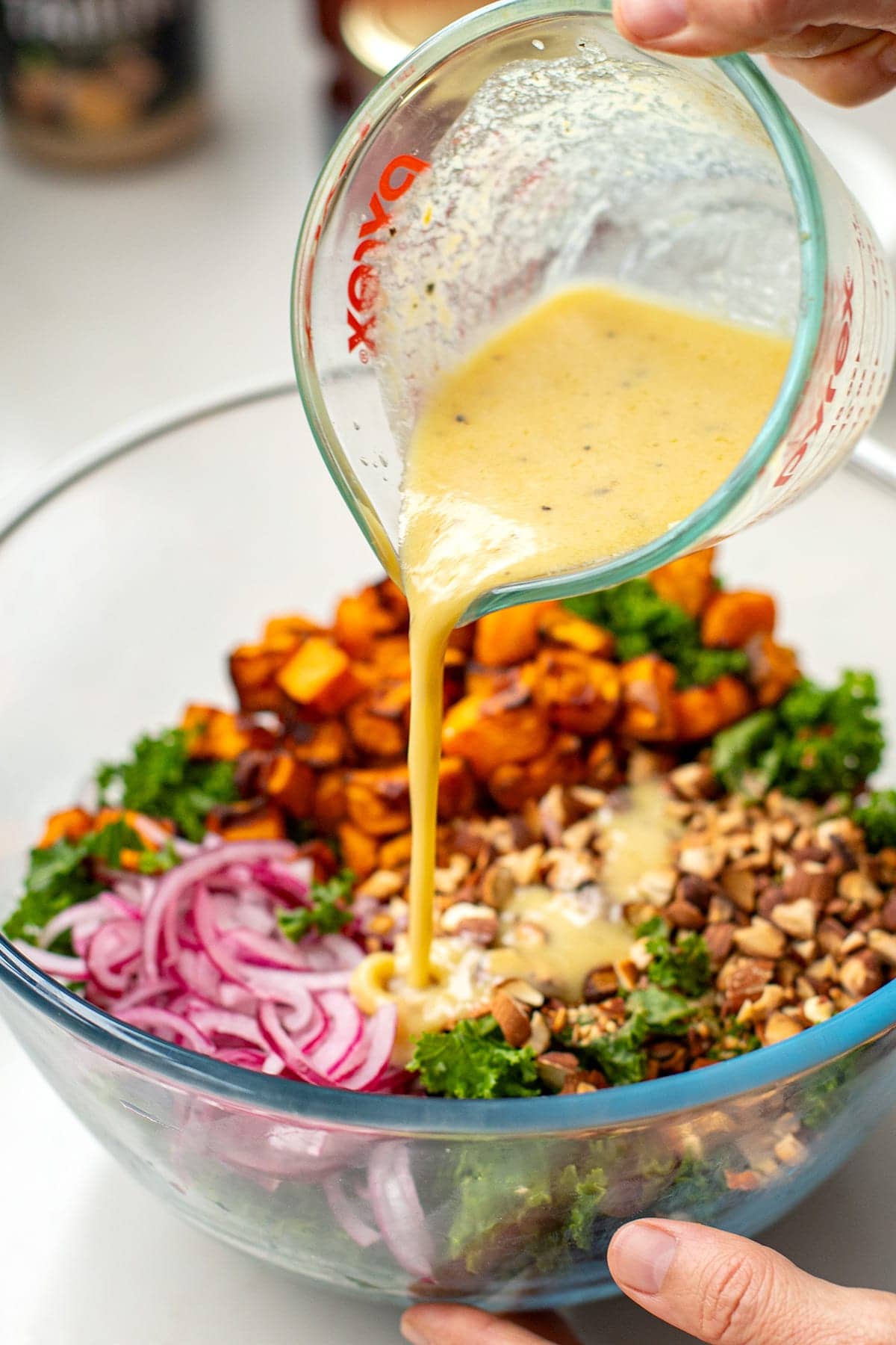 Bitter Greens and Sweet Potato Salad with Lemon-Tahini Dressing