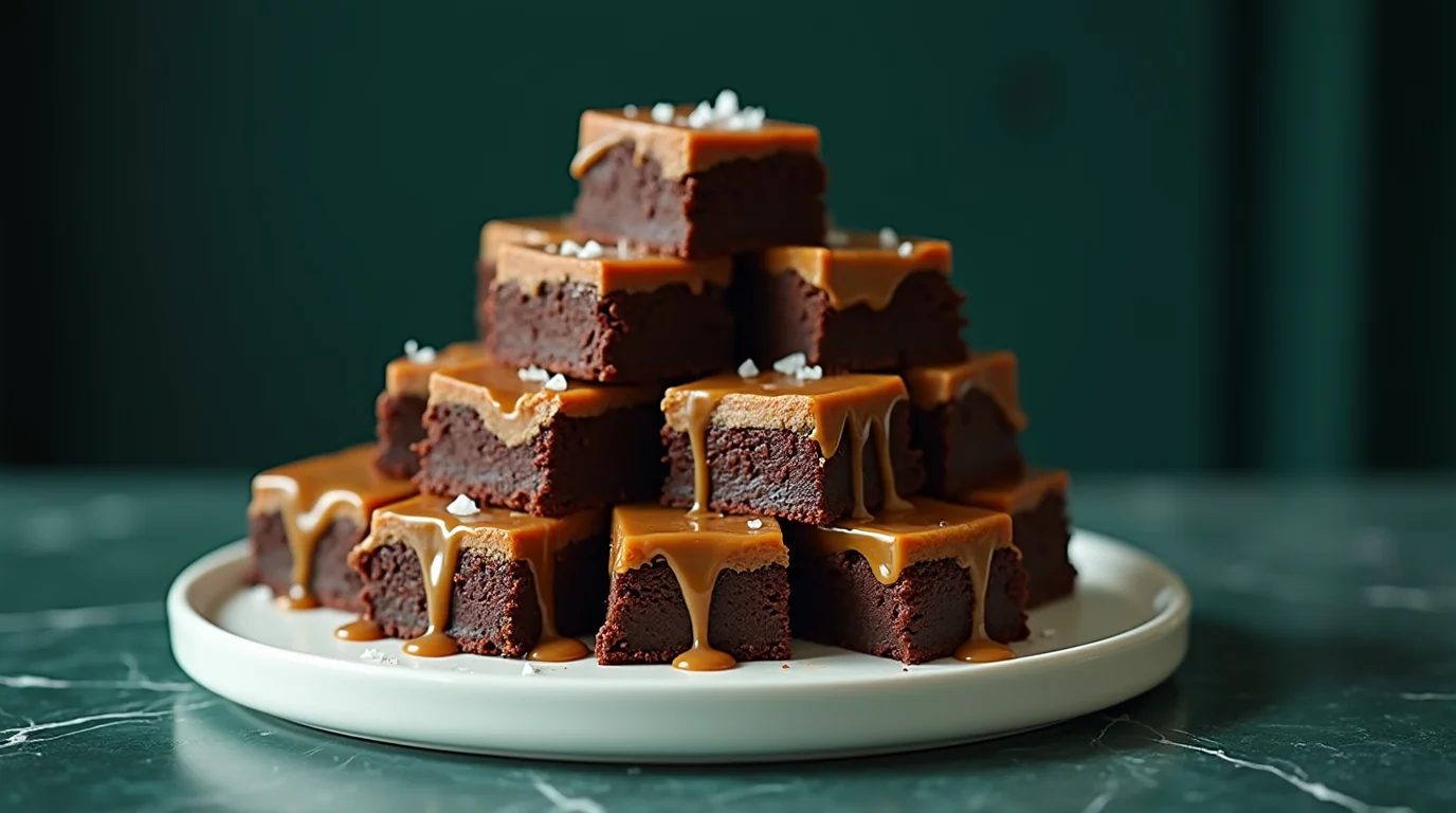 Miso-Caramel Brownie Bites with Sea Salt