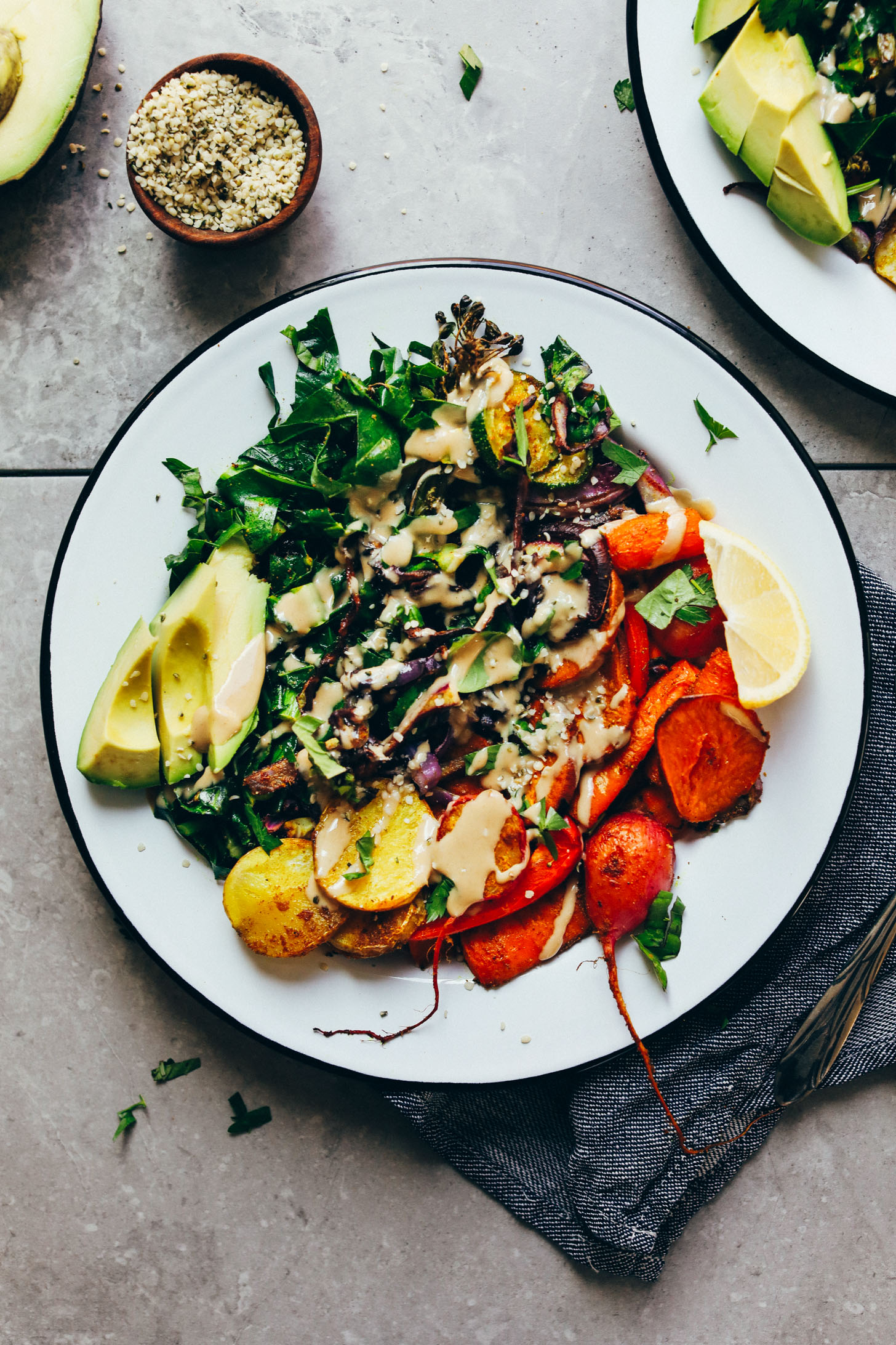 Roasted Salmon and Rainbow Vegetable Bowl