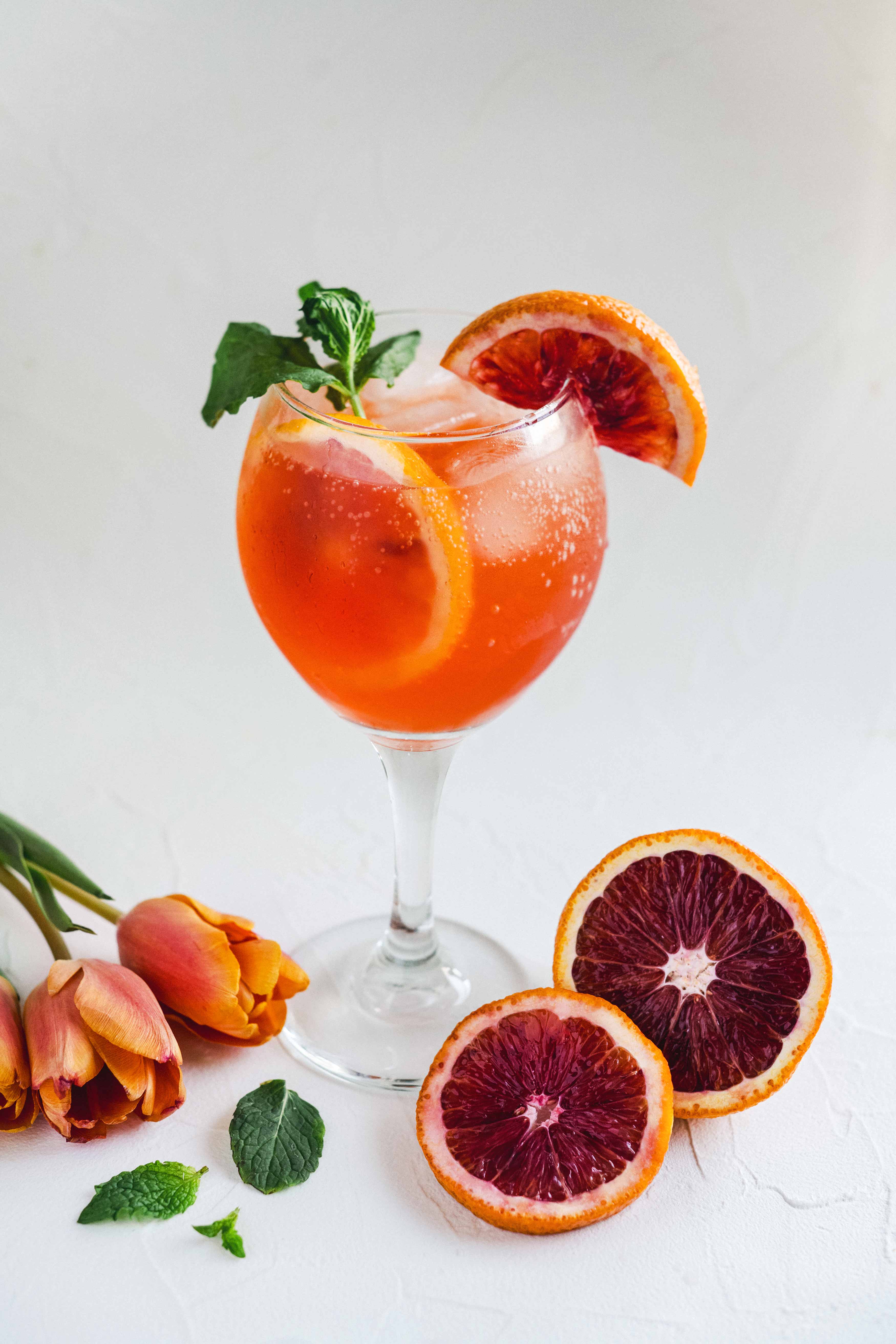 Aperol Citrus Sherbet with Blood Orange Compote