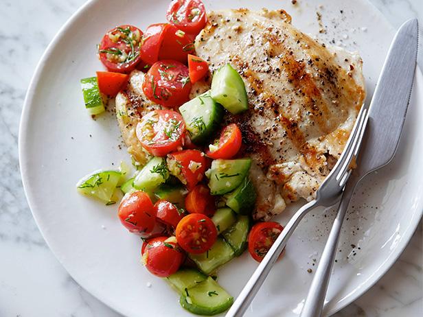 Migraine-Relief Herb Roasted Chicken with Cucumber Salad