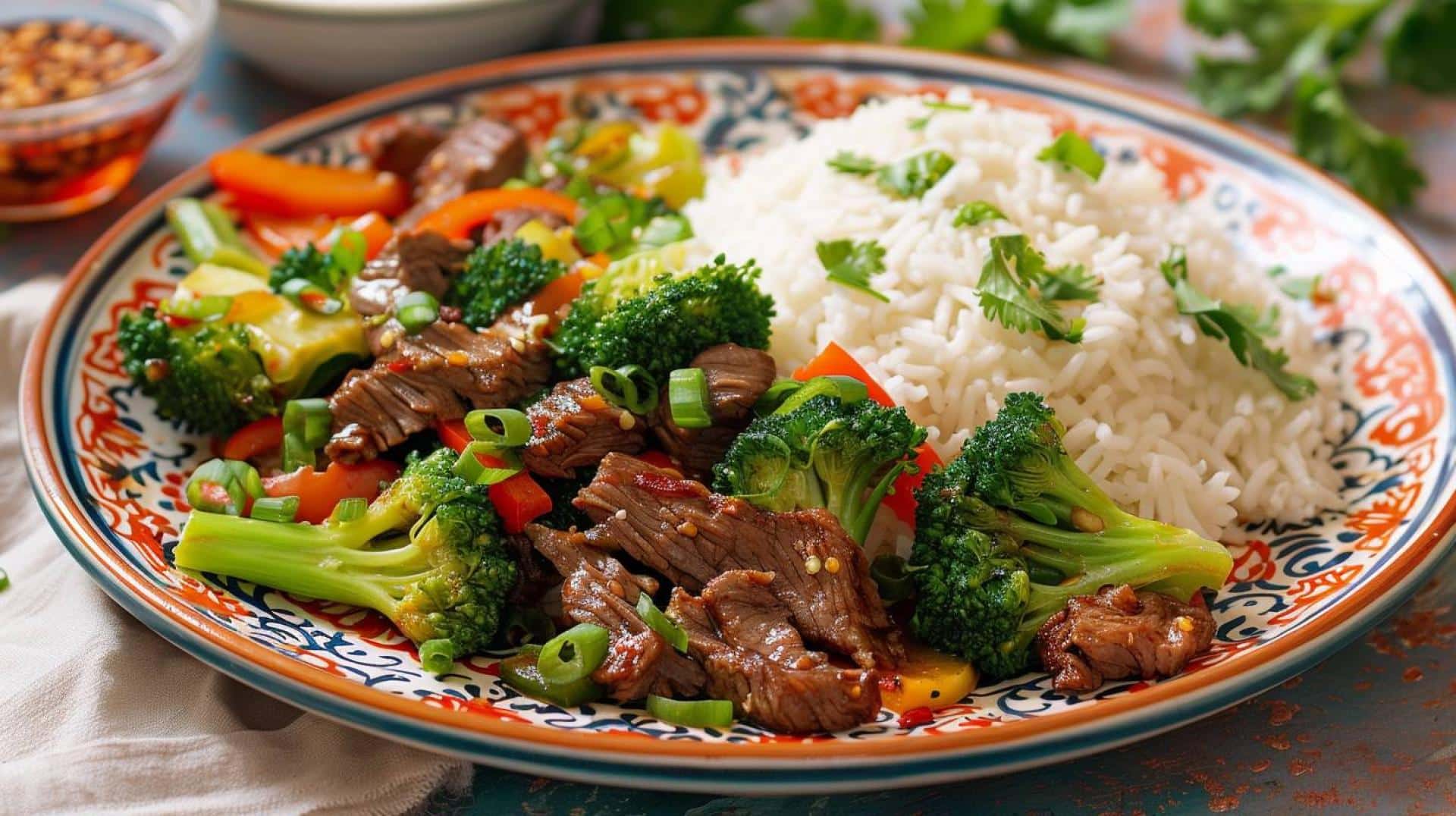 Asian-Style Beef Stir Fry with Broccoli and Bell Peppers