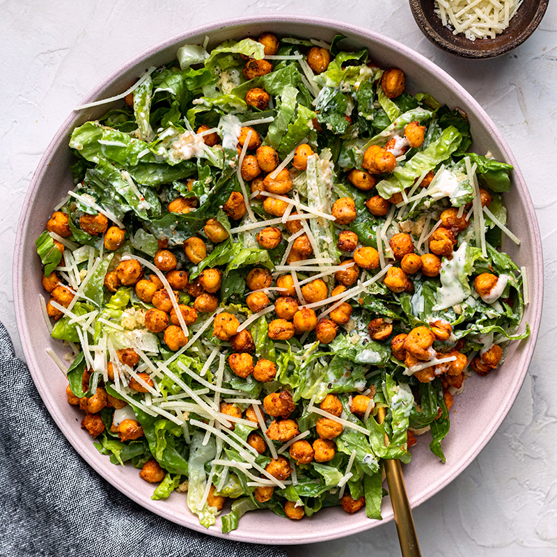 Citrus-Ginger Fresh Vegetable Salad with Crispy Chickpeas