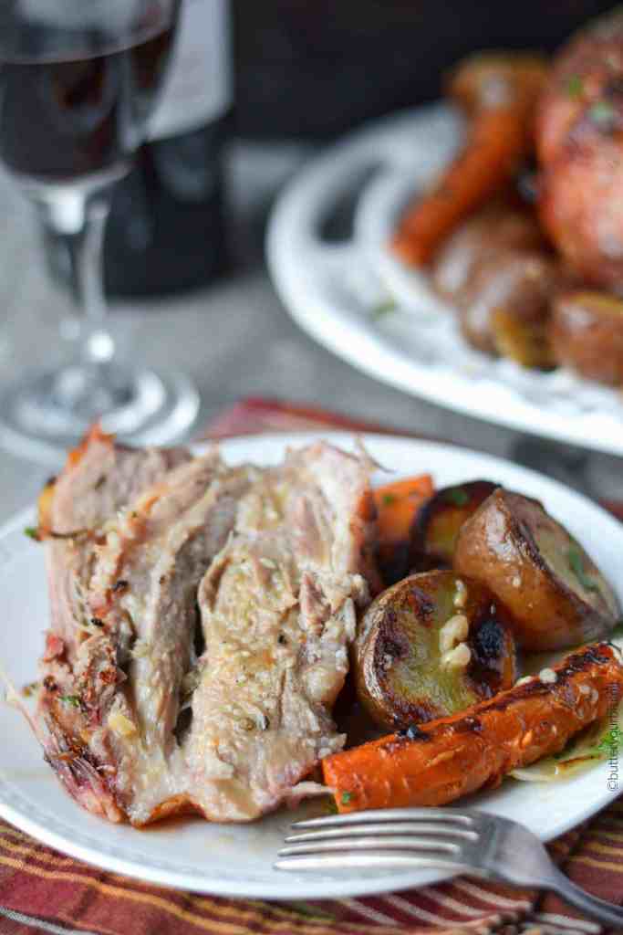 Slow-Cooked Rosemary & Garlic Pork Shoulder with Apples