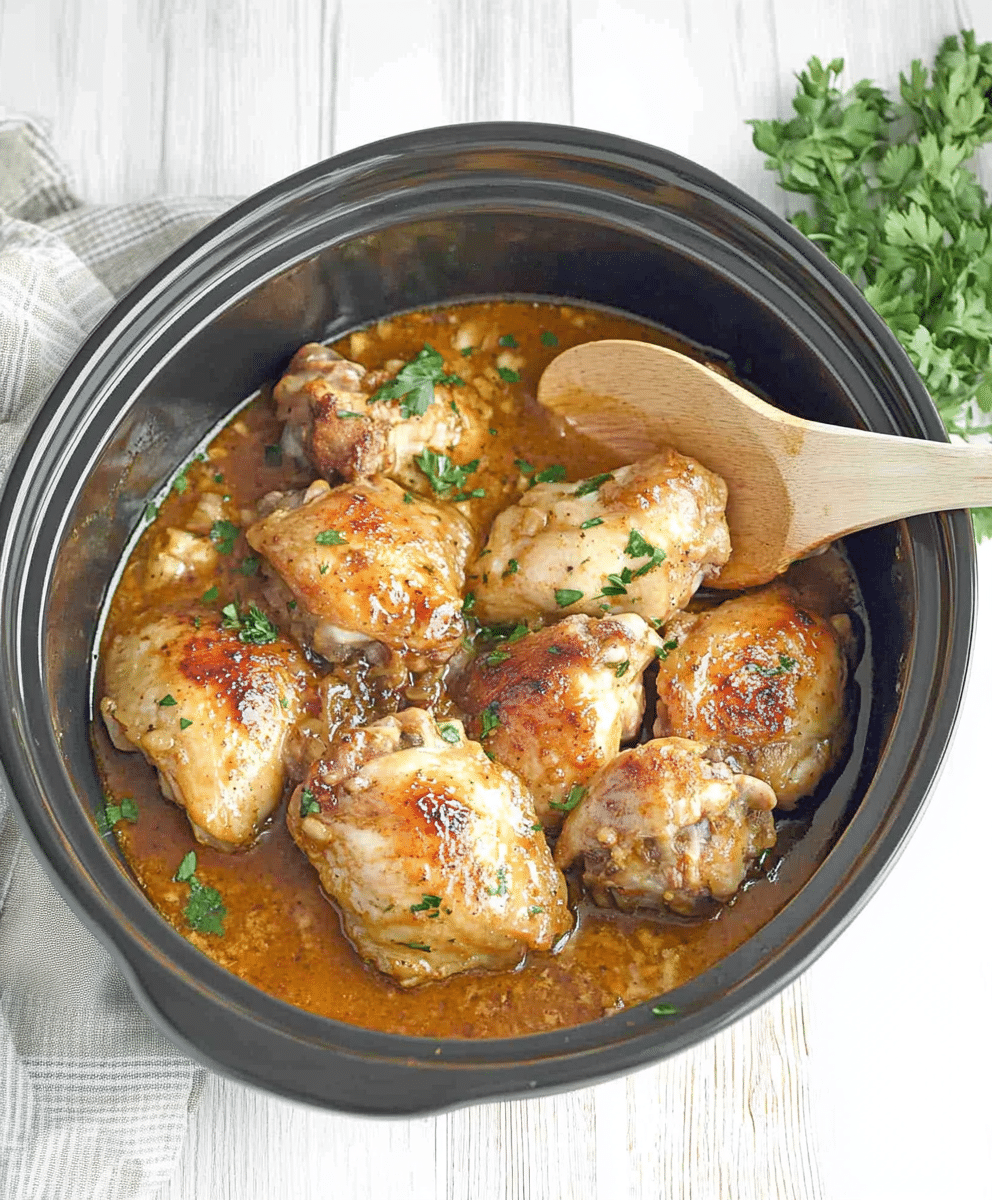 Slow Cooker Honey-Mustard Chicken Thighs