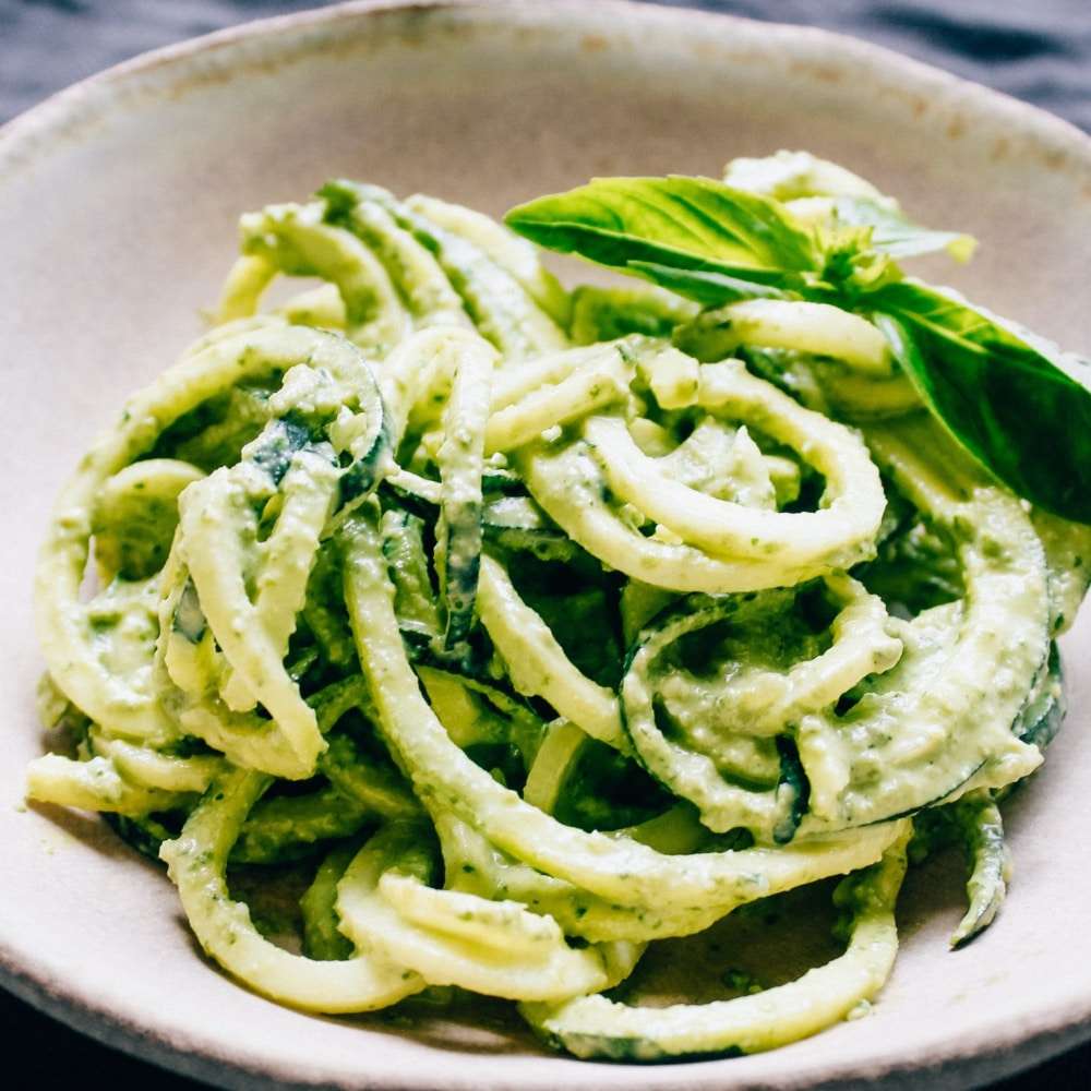 Skin-Soothing Zucchini Noodles with Lemon-Tahini Dressing