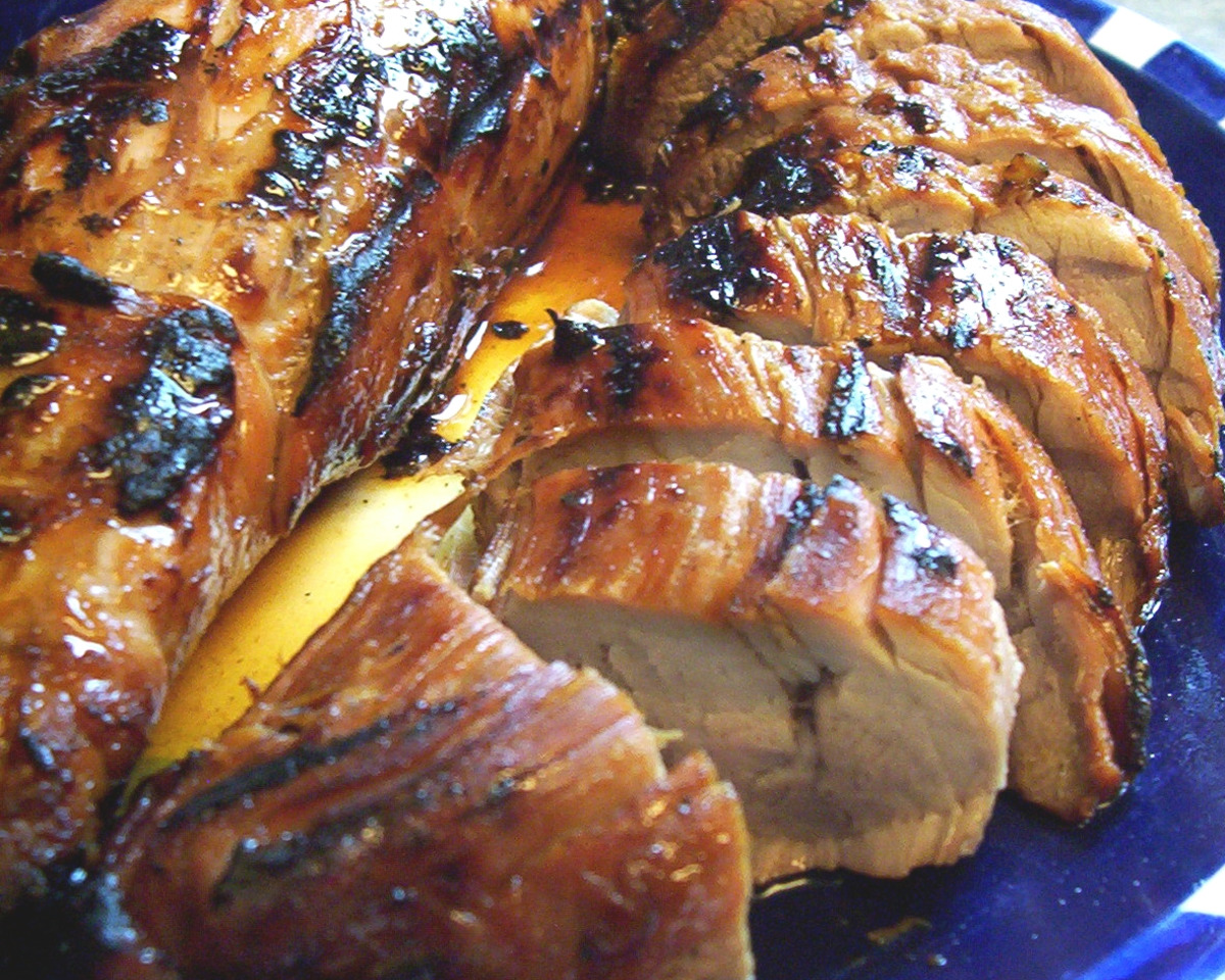 Honey-Mustard Glazed Pork Shoulder with Apple and Rosemary