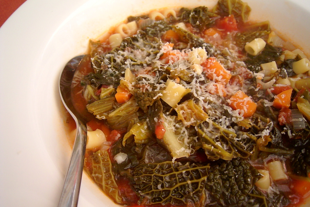 Half-Broth Minestrone with Lemon Zest