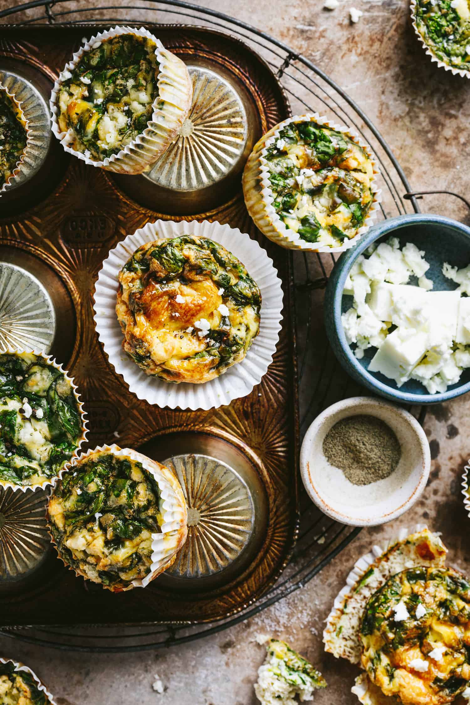 5-Minute Microwave Egg Muffins with Spinach and Feta