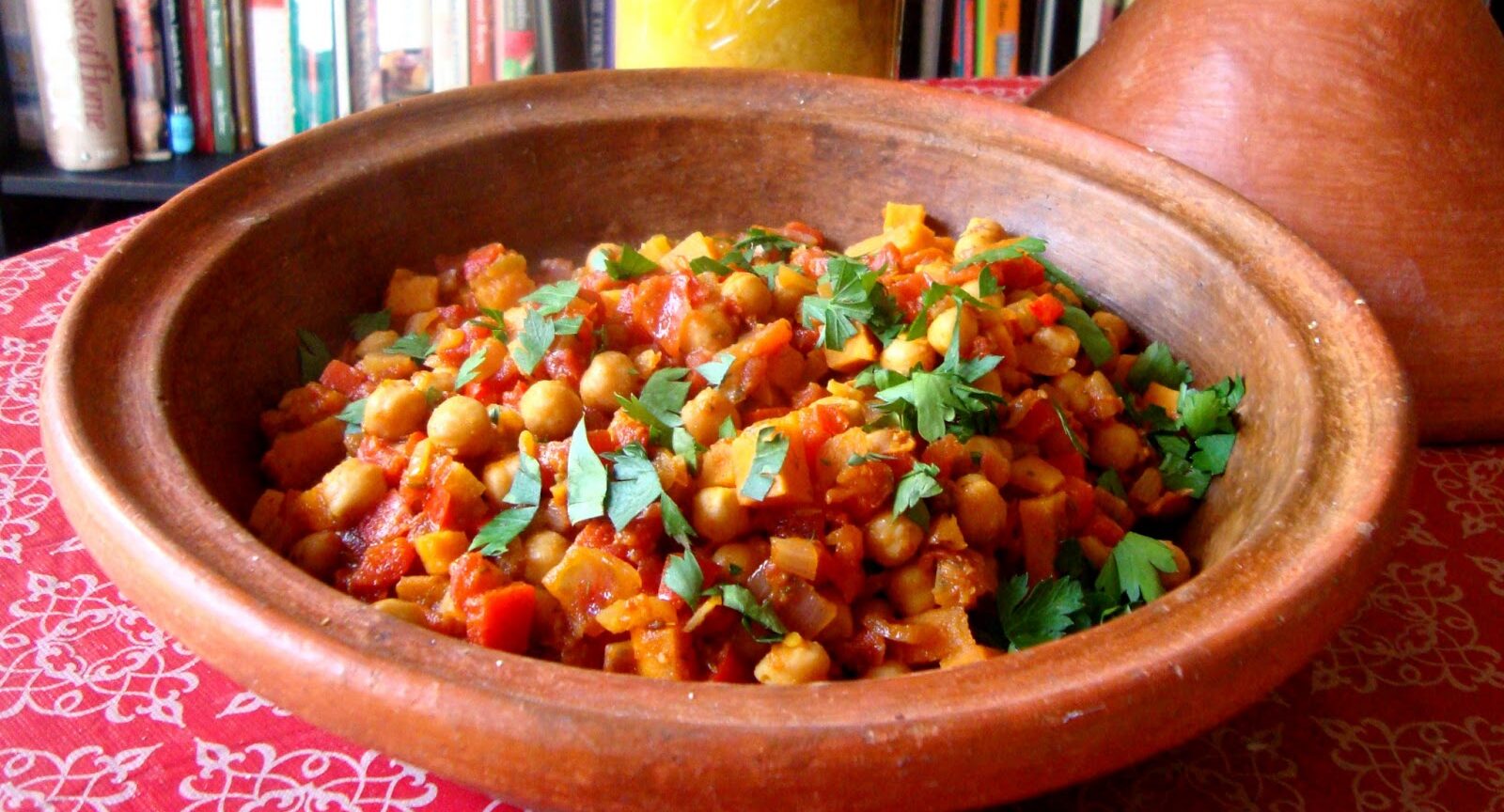 Moroccan Chickpea & Vegetable Tagine with Preserved Lemons